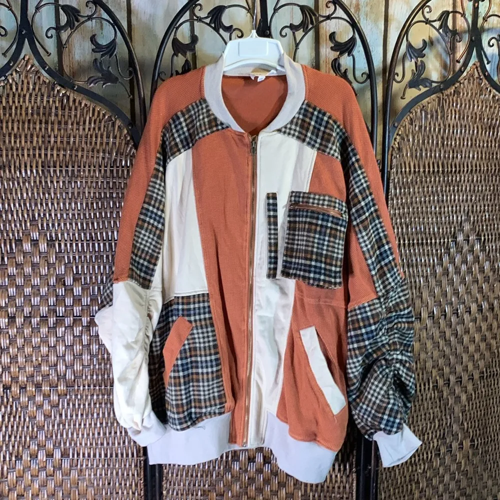 Oli & Hali Oversized Full Zip Jacket Size M Orange Size M - Image 3