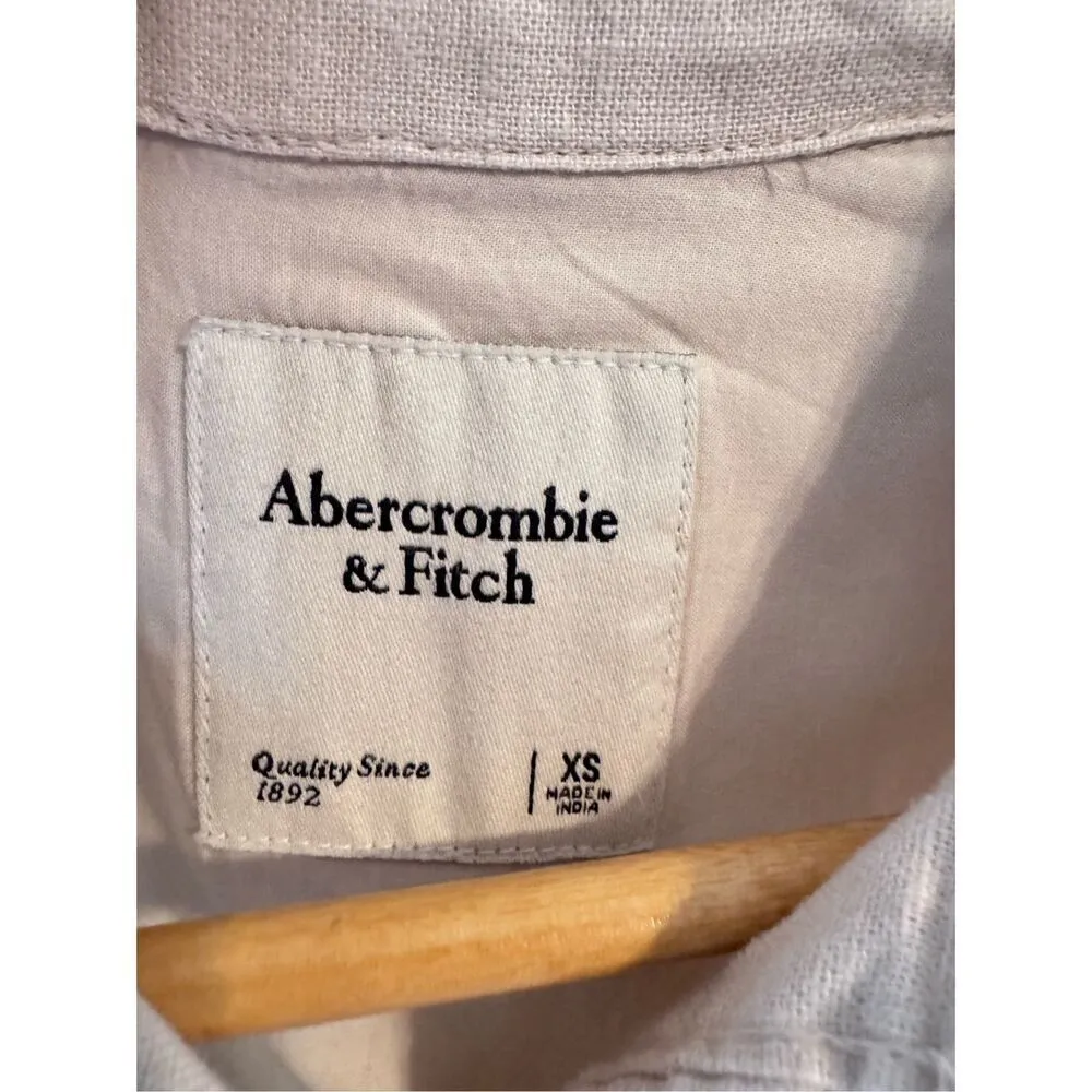 NWOT Abercrombie & Fitch Beige Linen Utility Linen Blend Romper Playsuit in Ston - Image 5