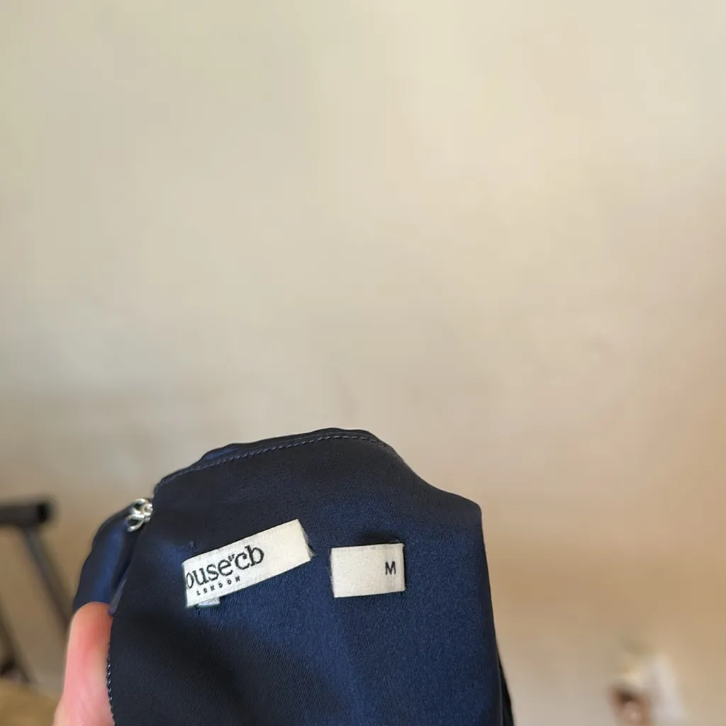 HOUSE OF CB 'Roxanne' Navy blue Thigh Slit Maxi‎ Dress NWOT size M - Image 9