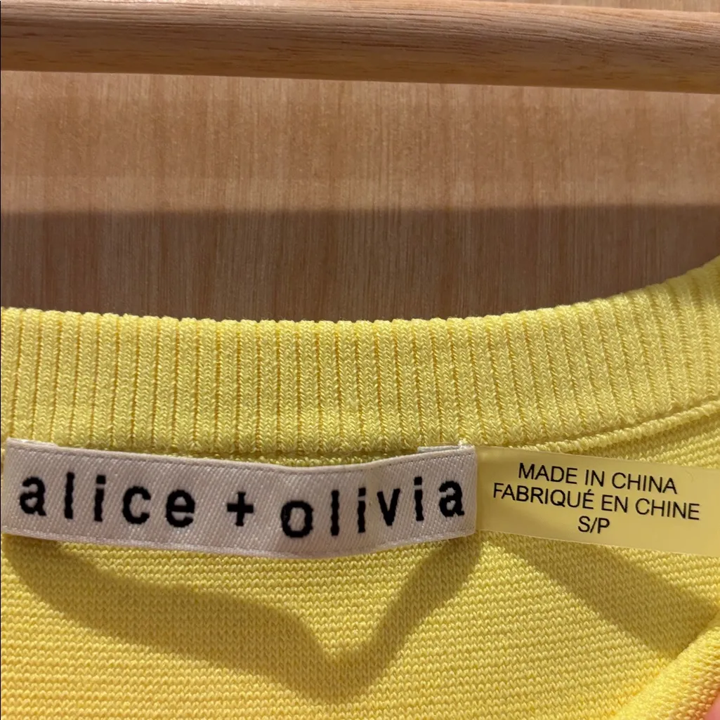 Alice + Olivia Tank Cabot Fitted Neon Yellow Size Small - Image 4