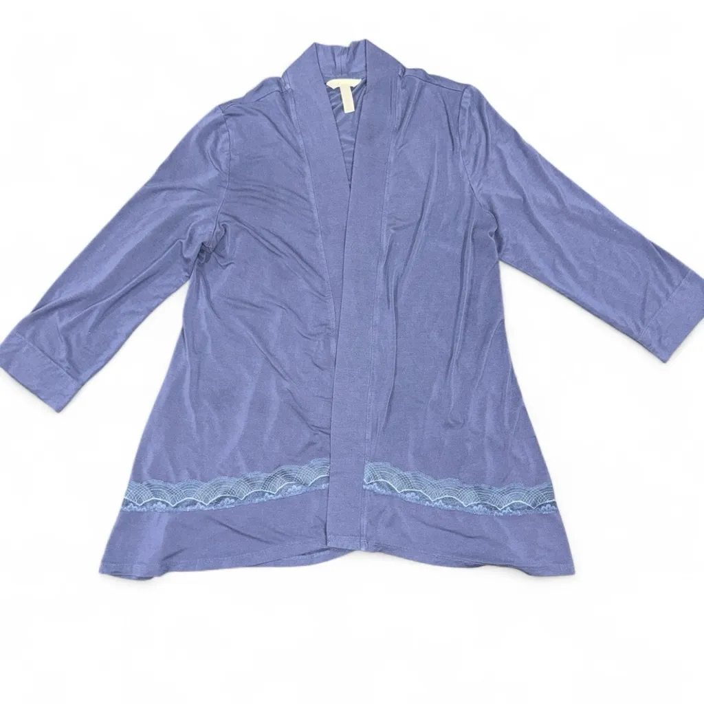 Soma Nightgown and Robe Set Sleepwear Pajama 2pc Set Blue Lace Size Medium - Image 2