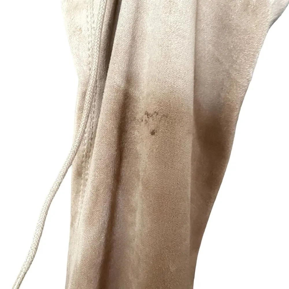 Open Toed Suede Knee Boots Heels Size 6.5 Beige brown u Womens So Me - Image 10