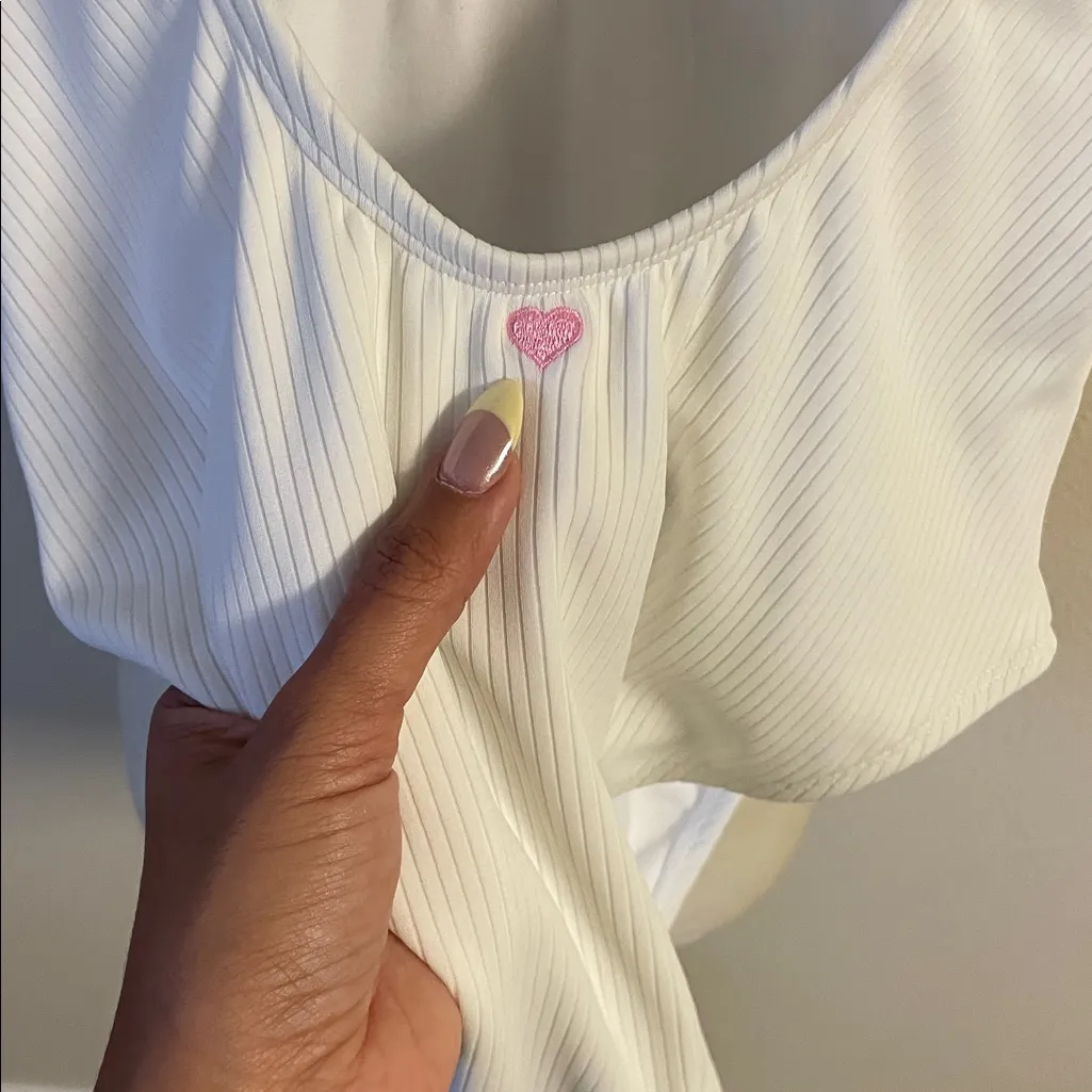 Target Stoney Clover Lane White Heart Henley One-Piece Swimsuit Bathing Suit - Image 8