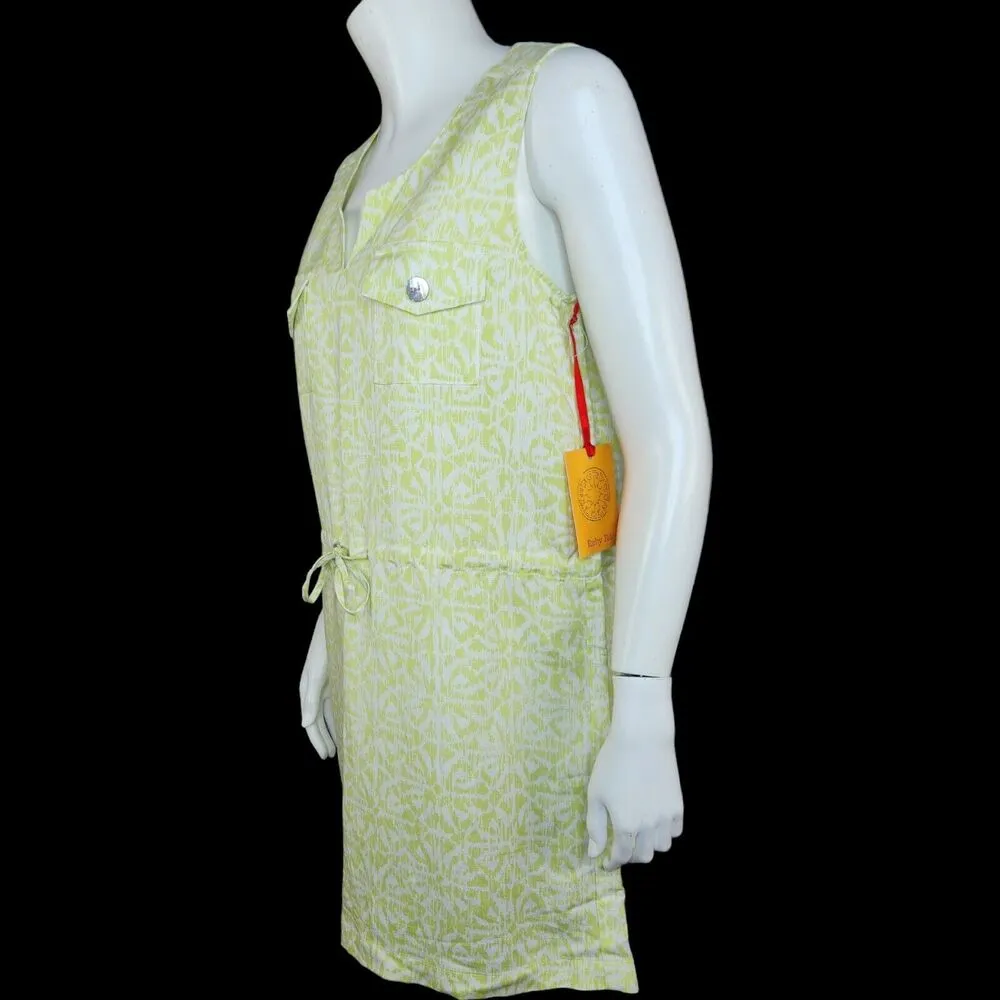 Ruby Rd. White Lime Green Sunburst Sleeveless Mini Dress Waist Tie Womens 6 NWT - Image 7