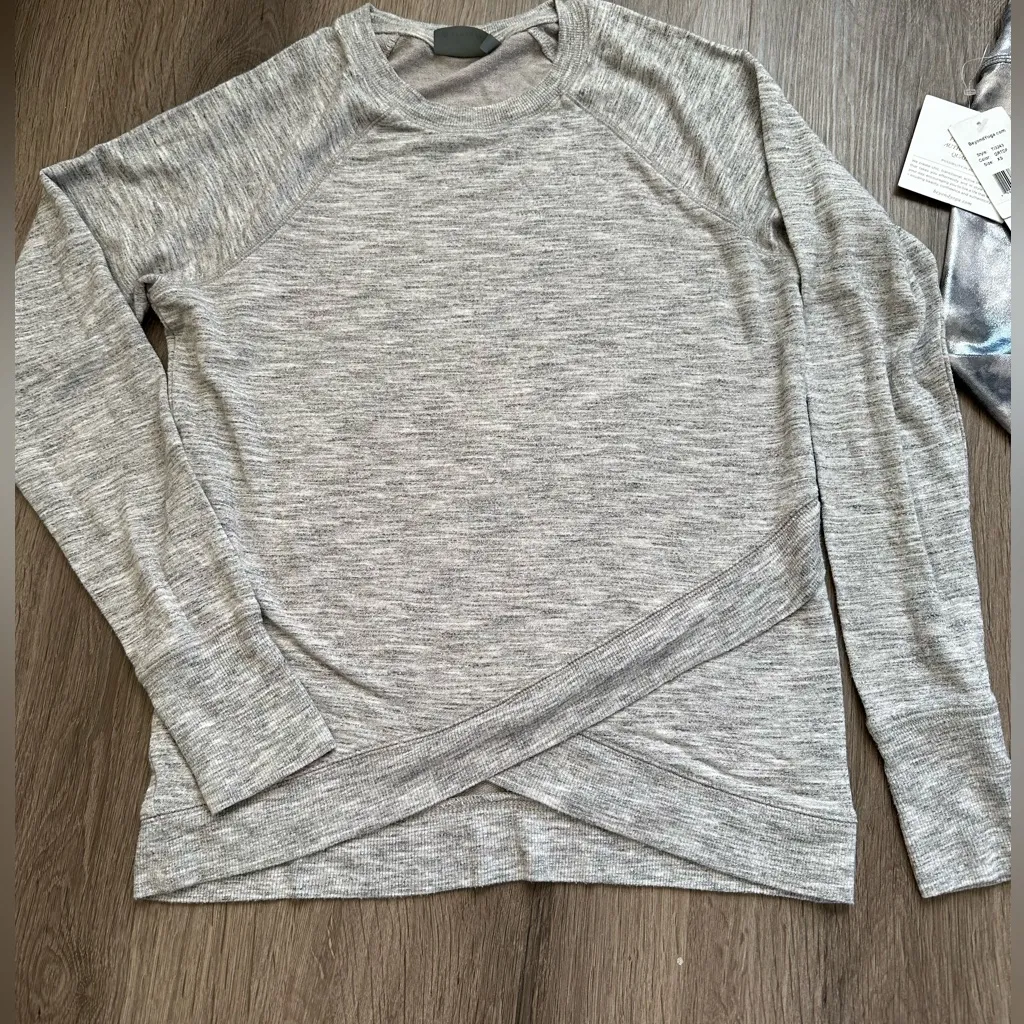 Yoga workout sweatshirt and leggings XS Gray - Image 6