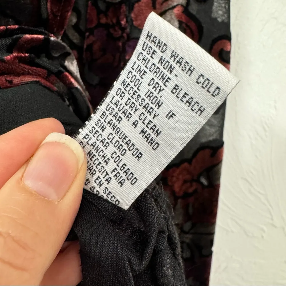 Vintage Dressbarn Black Sheer Velvet Paisley Tunic Blouse Womens 22W Button Fall - Image 10