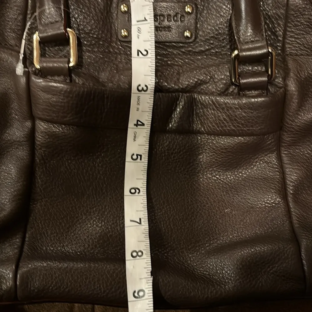 KATE SPADE BROWN LEATHER BAG GORGEOUS LEATHER 15” WIDE 8” LENGTH - Image 13