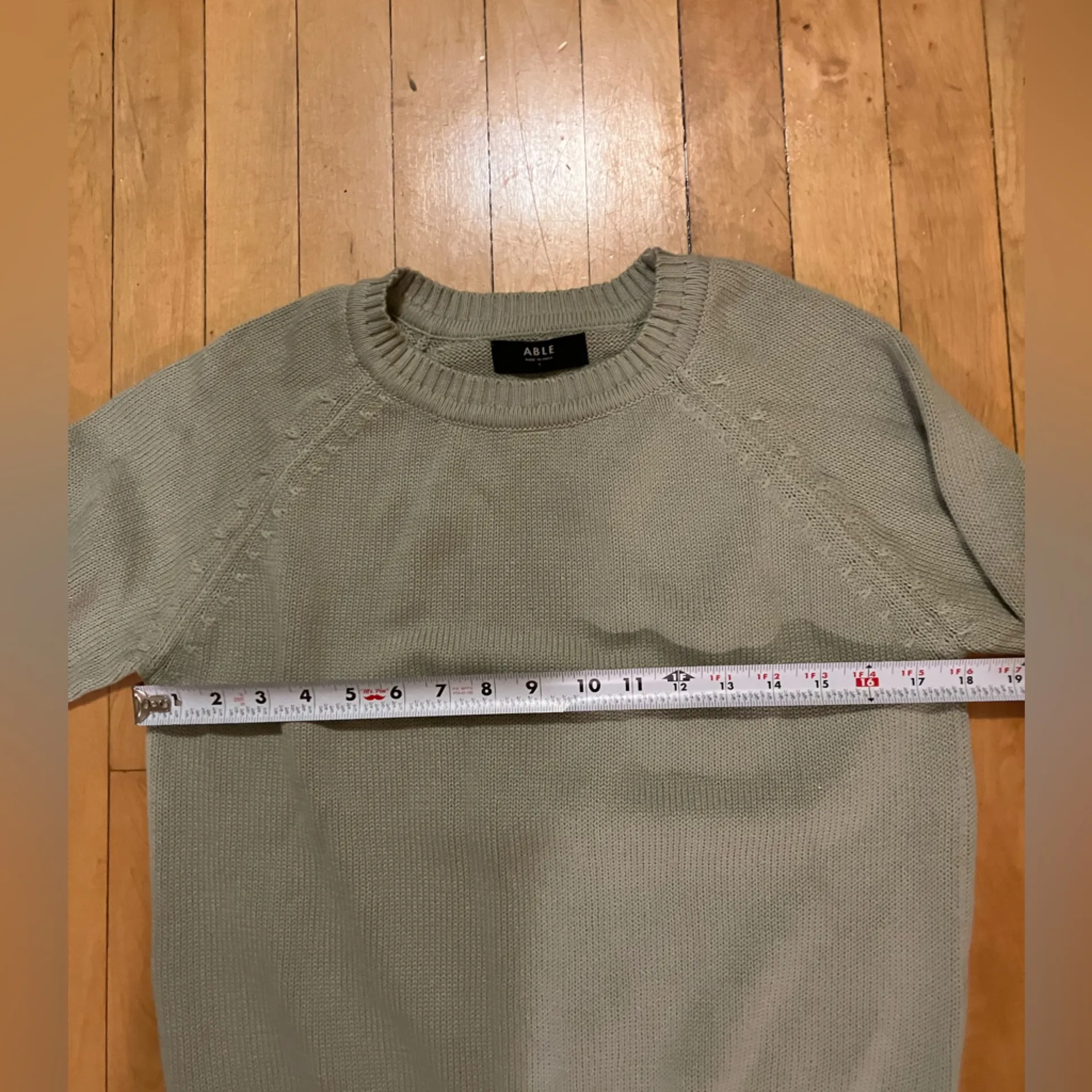 Able Kelly Green Crewneck Cotton Sweater - Image 5