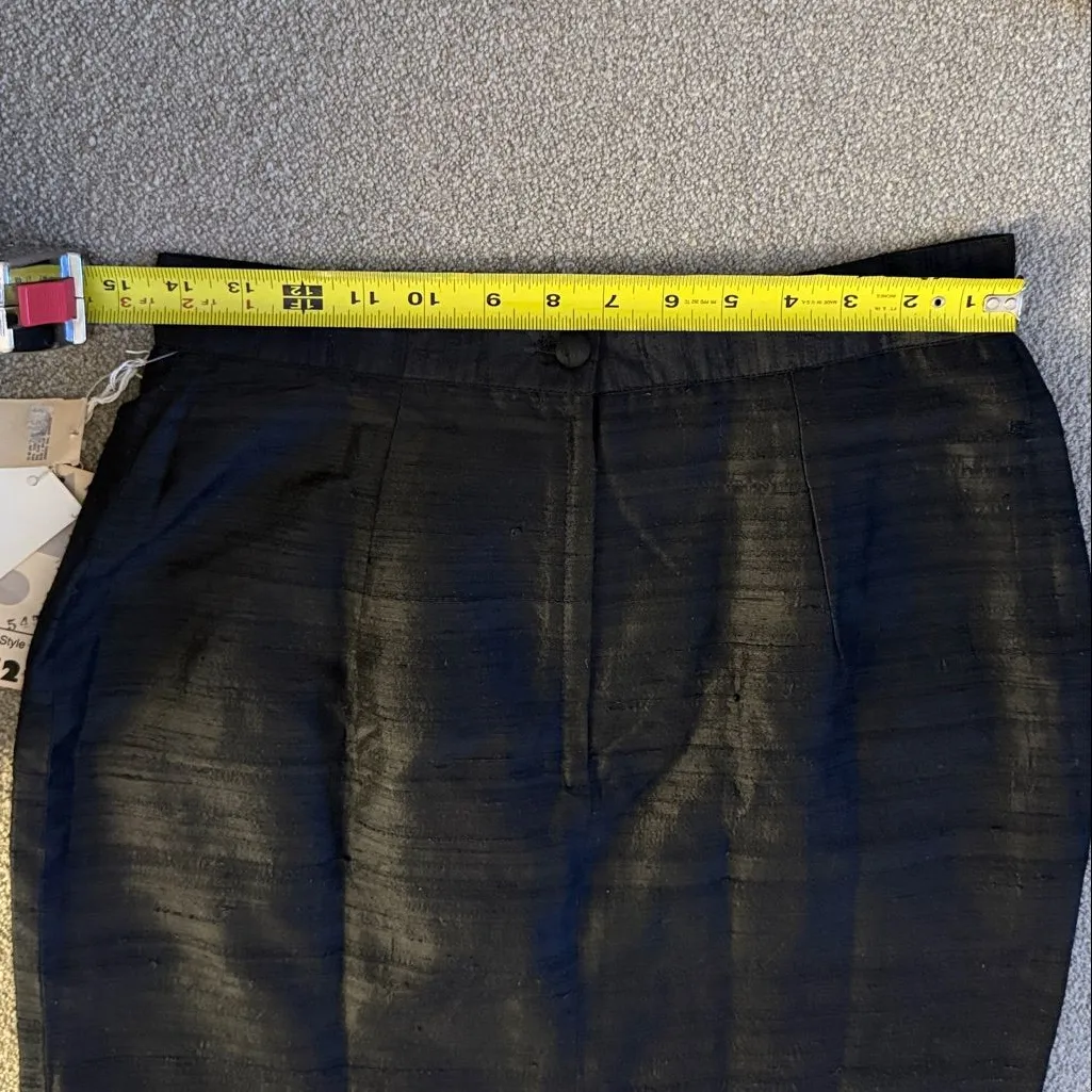 *NWT* Vintage Vanda Mazzeo Black Textured Pencil Skirt Size 8 - Image 14