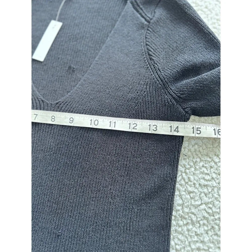 Madewell Flared-Sleeve V-Neck Rib Knit Sweater in True Black - Size S - Image 14