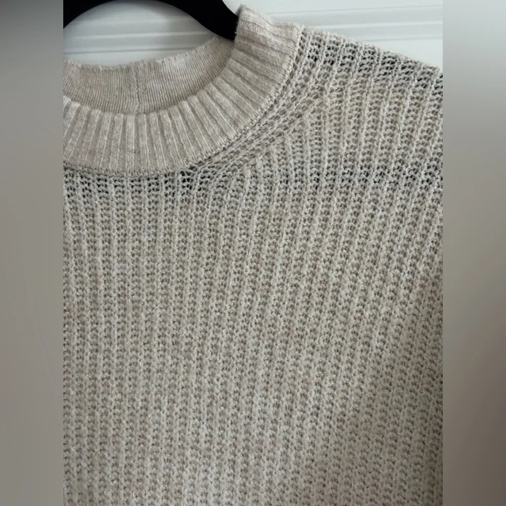 American Eagle Outfitters Oversized Cream Crew Neck Sweater - Image 2