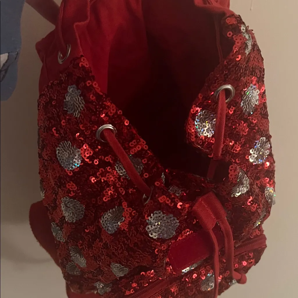 Disney  Red and Silver Sequin Backpack - Image 3