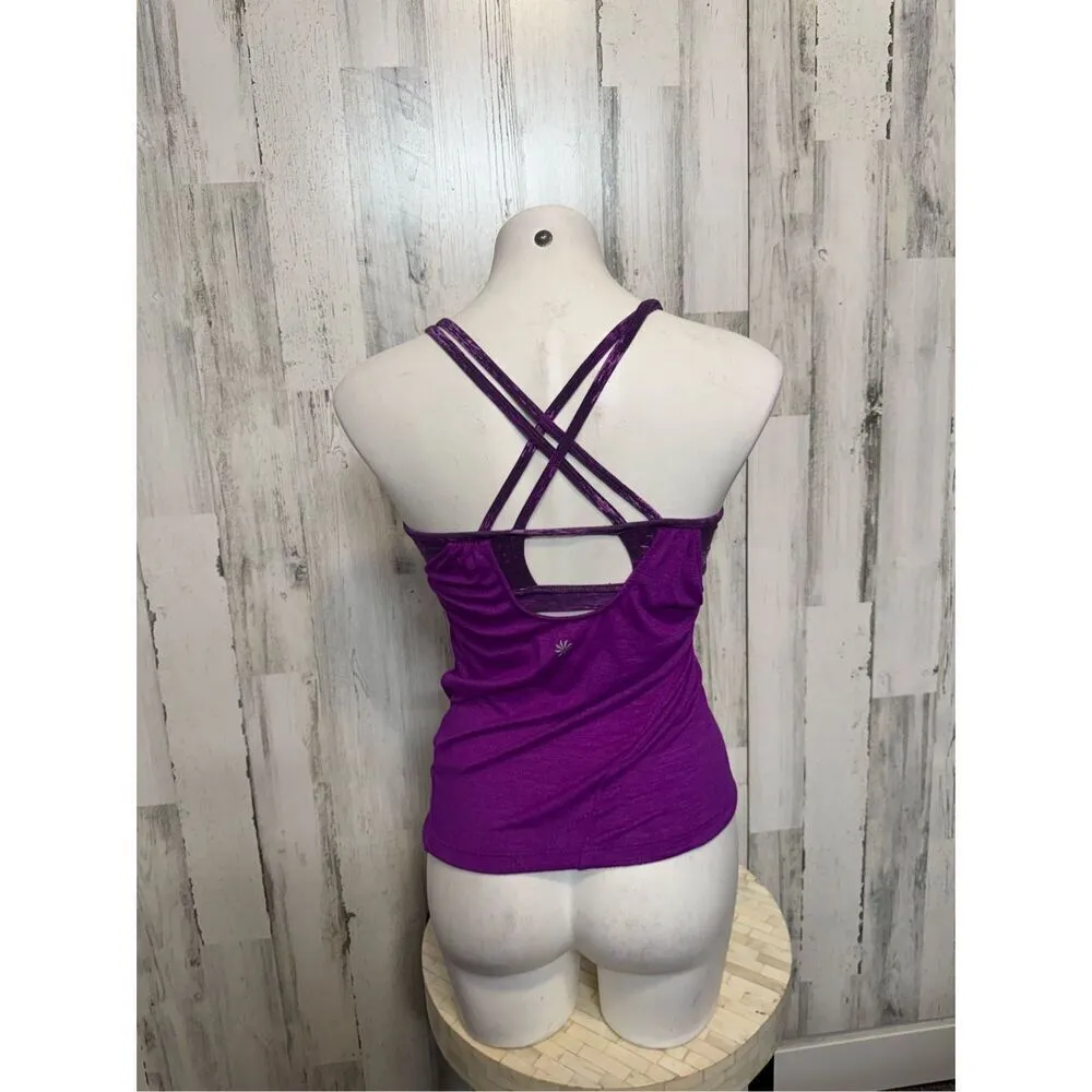 Athleta purple active top with sports bra - Image 5
