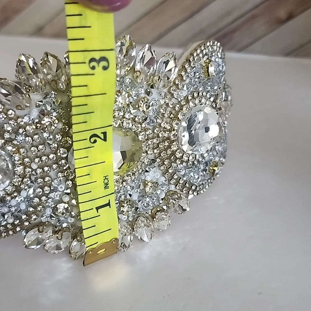 Exquisite Luxury Statement Headband Clear Rhinestones and Crystal Wedding NEW - Image 7