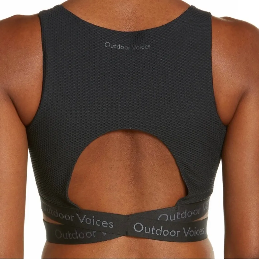 NWT Outdoor Voices Move Free Criss Cross TechSweat Night Crop Top Sports Bra - Image 4