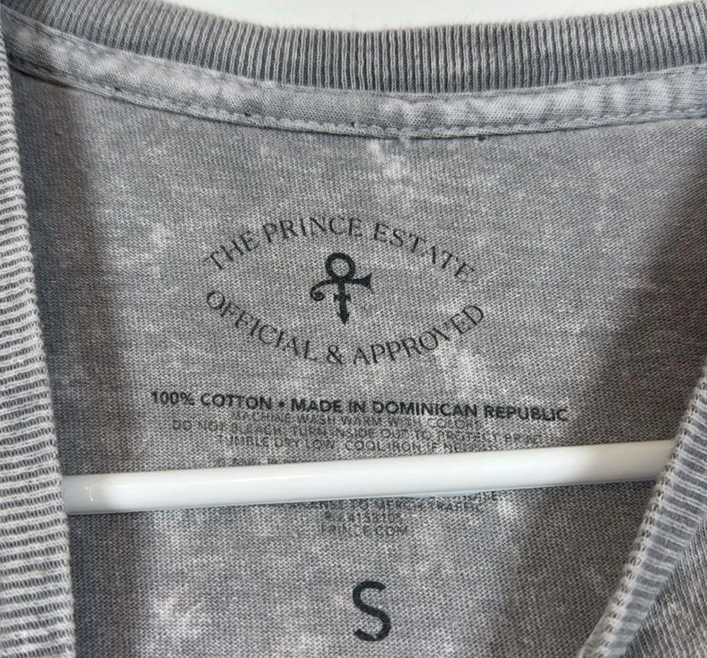 Prince Purple Rain Mineral Stone Acid Distressed Vintage Wash Shirt Small #0715 Silver - Image 5