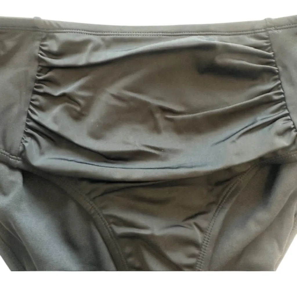 NWT! Sonnet Shores Shirred Front Women's‎ High Waist Bikini Swimsuit Bottom Sz 6 Black - Image 4