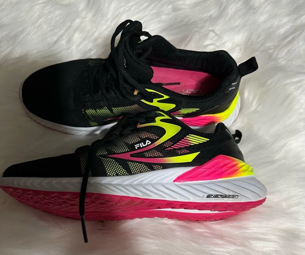 Fila Black and Yellow Energized Womans Sneakers - Image 2