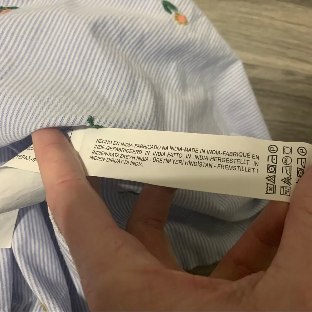 Zara Trafaluc  Collection Blue White Dress W/Floral Prints - Image 7