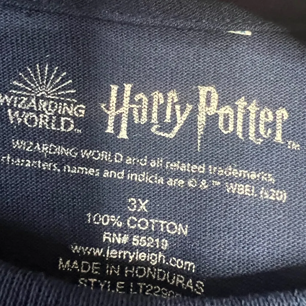 Harry Potter Boxy Tee T-Shirt Womens Plus Size 3X Navy Blue Crop‎ NWT - Image 4