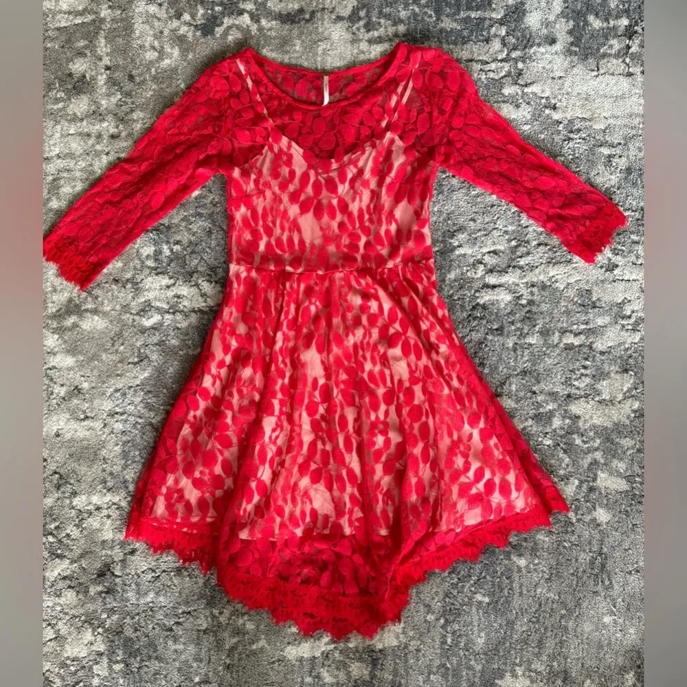 Free People Floral Mesh Lace Dress - Image 6