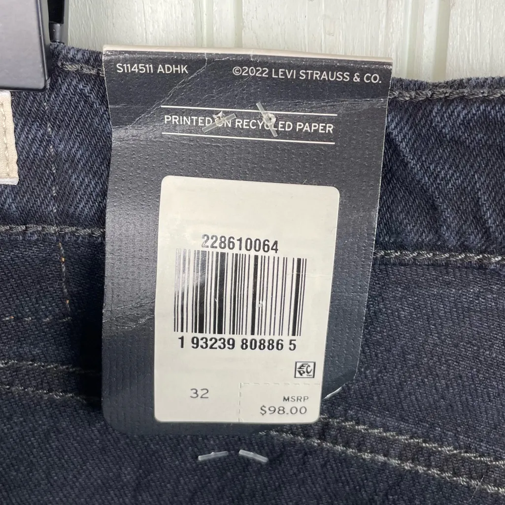 NEW Levi's Premium Wedgie Jeans Womens Size 32 Wild Bunch Black Denim Button Fly - Image 12