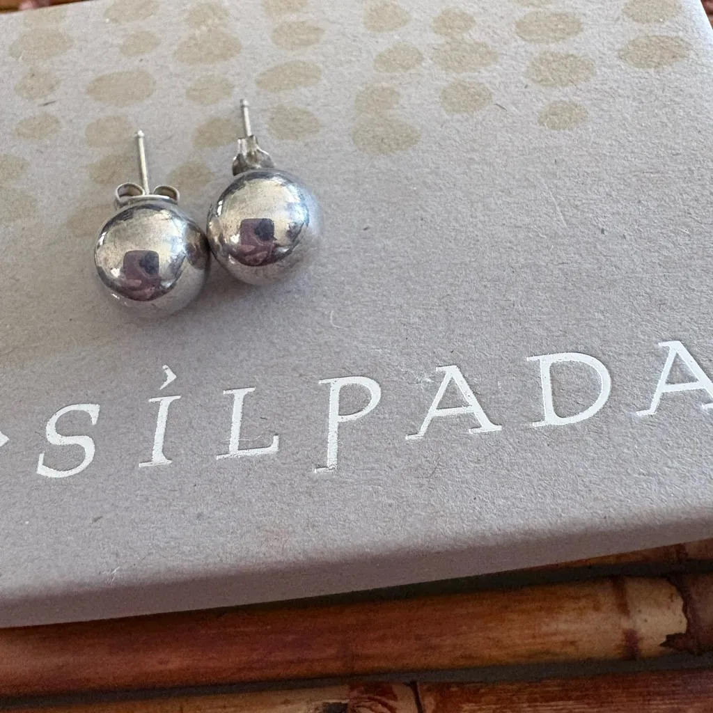 Silpada Sterling Shiny Silver Ball Earrings - Image 3
