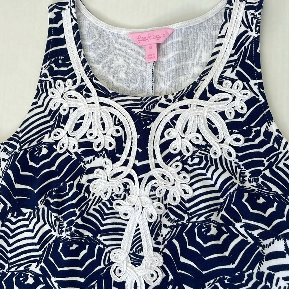 Lilly Pulitzer Oh Cabana Bot Umbrella Print Blue and White Foster Shift Dress XS - Image 15