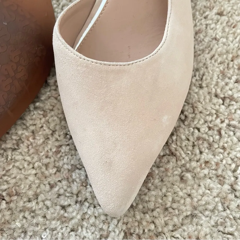 Linea Paolo D’Orsay Pointed Toe Heeled Pumps in Nude Beige Size 9M Tan - Image 6
