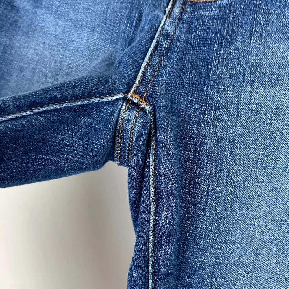 9" Mid-Rise Skinny Jeans Button Fly Raw Hem Size 25 GUC I1684 - Image 5