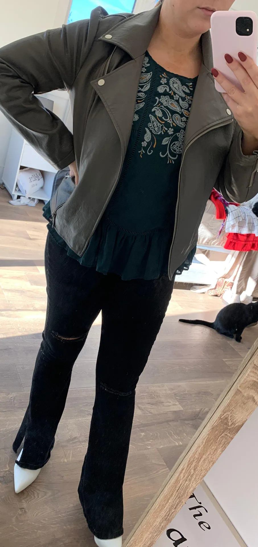 Knox Rose Embellished Forest Green Top - Image 2