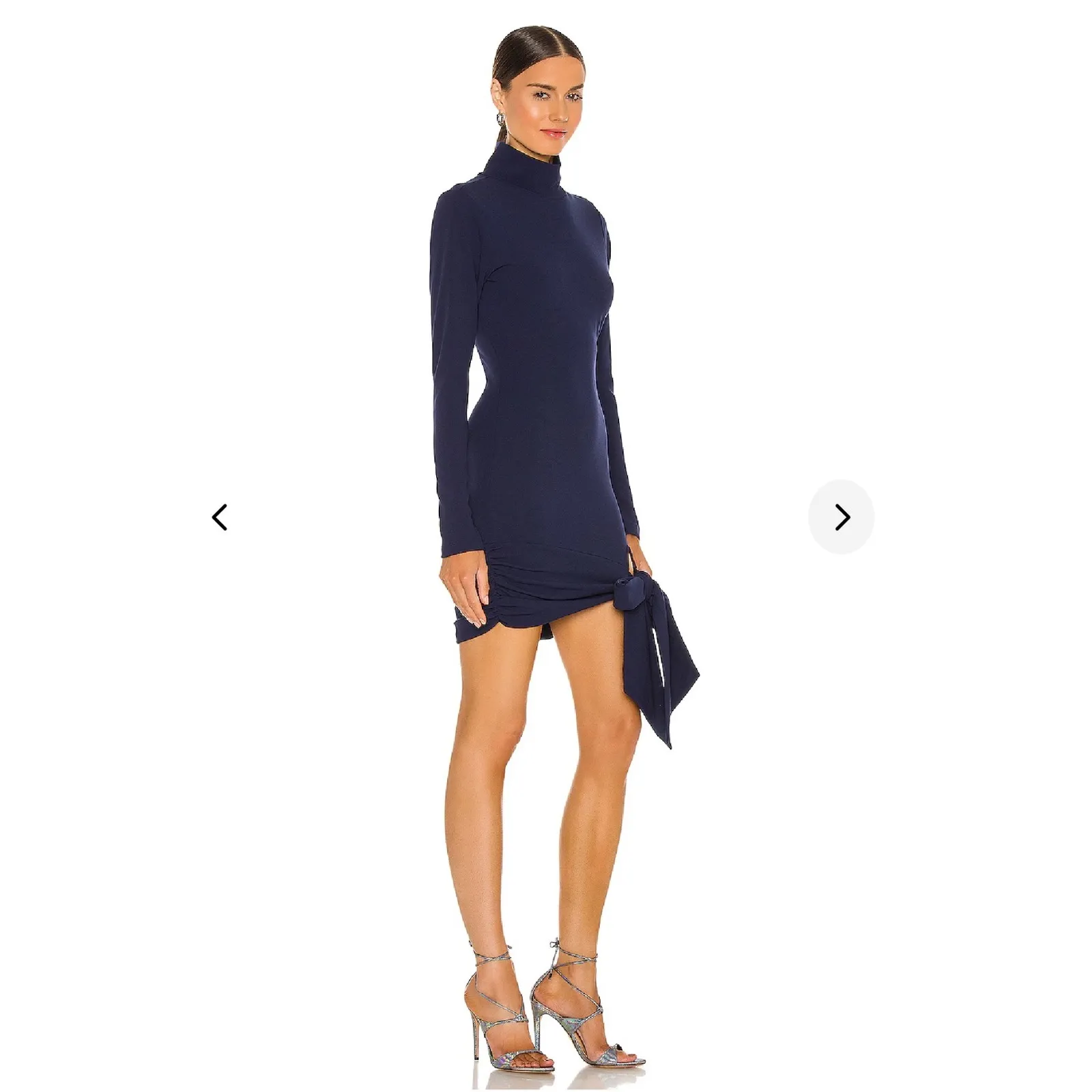 Lovers + Friends Revolve Hip Tie Navy Blue Turtleneck Dress Long Sleeve  XL new - Image 2