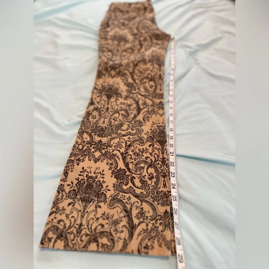 VTG 90s Women’s Sz: 6 Lord and Taylor Tan Paisley Stretch Flare Bell Bottoms Brown - Image 4