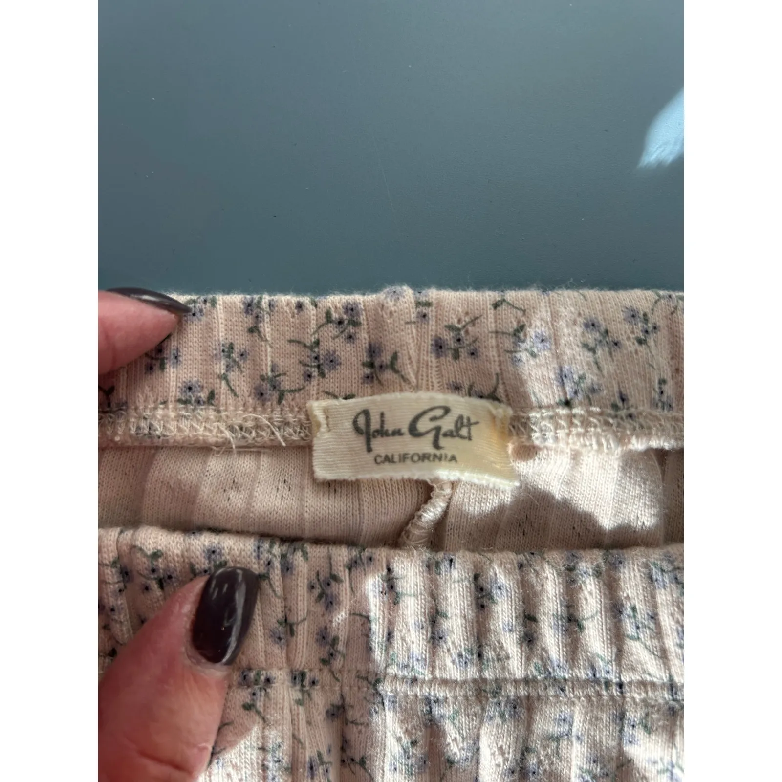 John Galt flower print cotton lounge pants womens S flare Brandy PacSun - Image 5