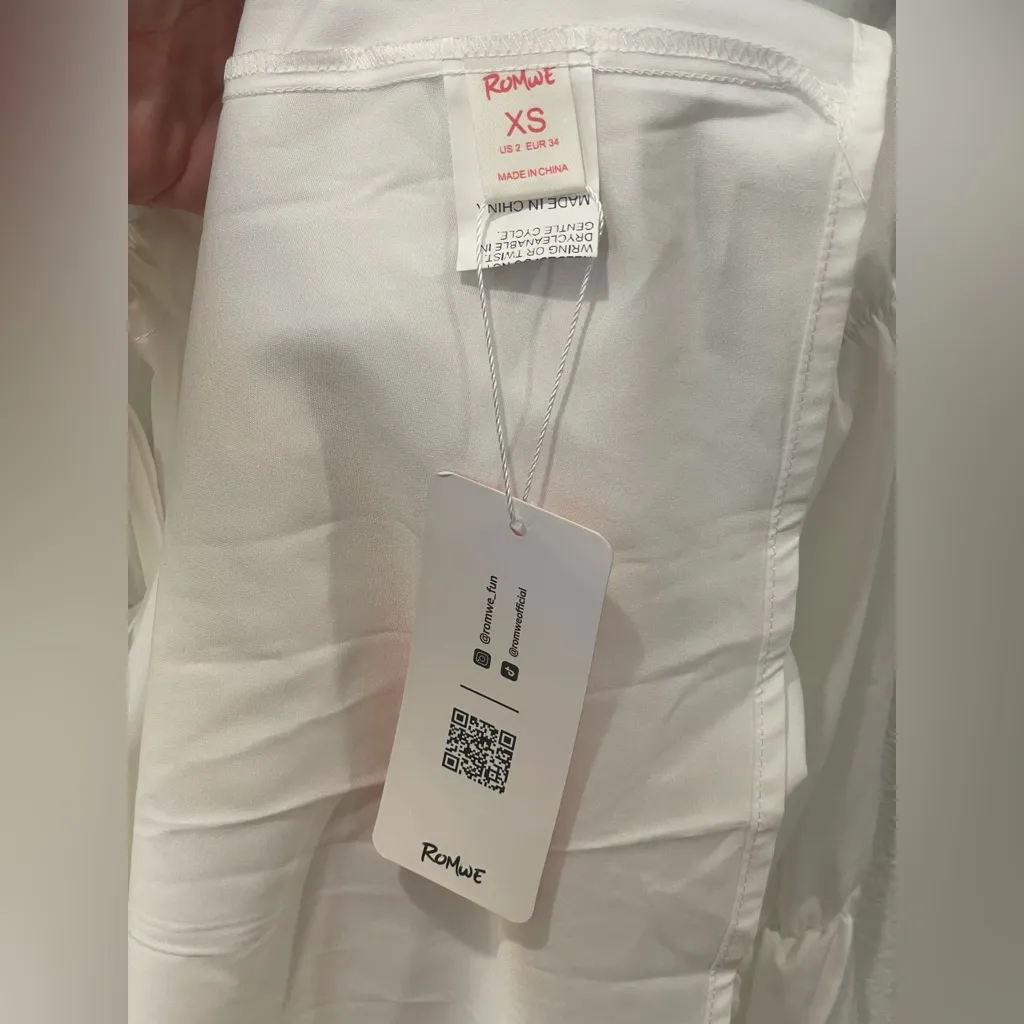 ROMWE White Ruffle Dress NWT - Image 11