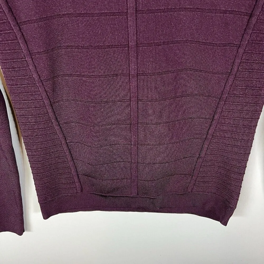 Parker Purple Crew Neck Long Sleeve Pullover Sweater Women’s XS Cut Out Back‎ - Image 4