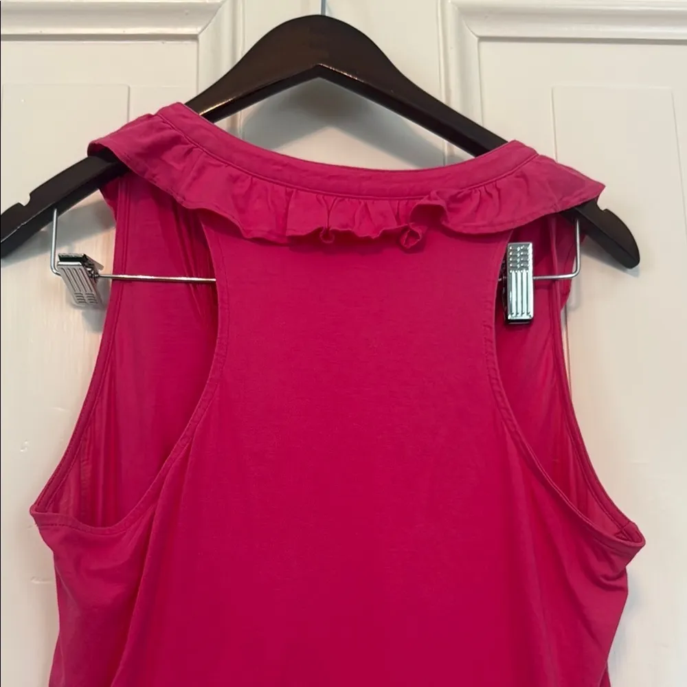 Lilly Pulitzer Pink Ruffled Bib Collar Tank Top - Image 7
