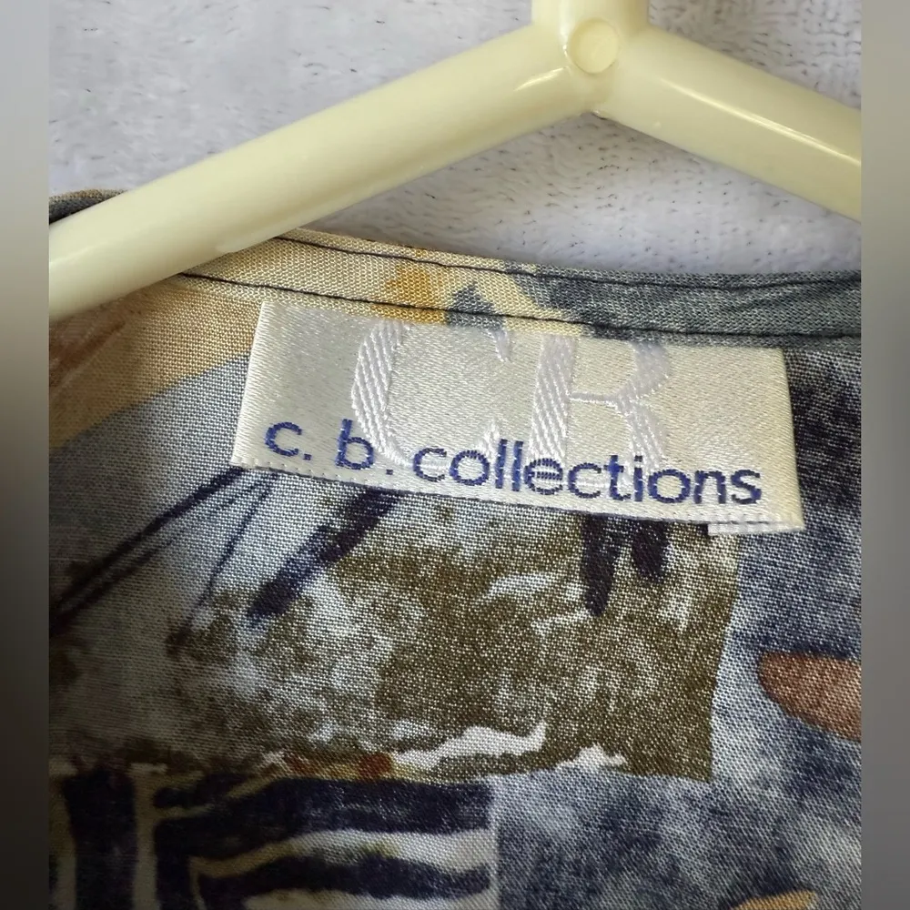 Vintage c.b. collections size medium blue funky vest blouse - Image 2