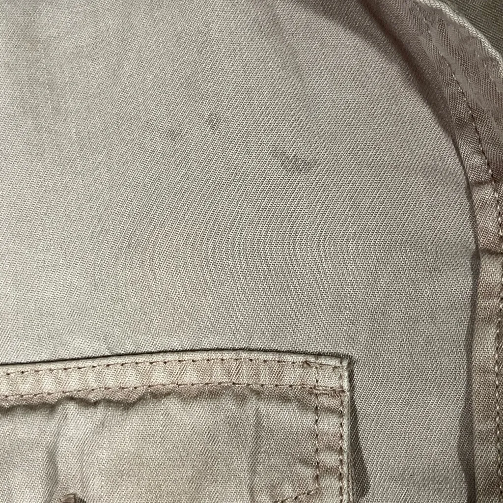 American Eagle Button‎ Down Shirt Boyfriend Fit Women’s SM Taupe PREOWNED - Image 3