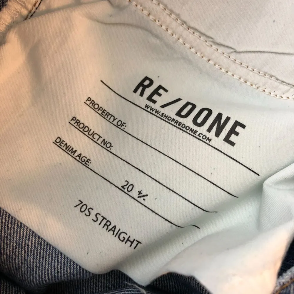 Re/Done Womens Jeans 70s Straight Cut Jeweled Stone Indigo 100% Cotton 26 - Image 9