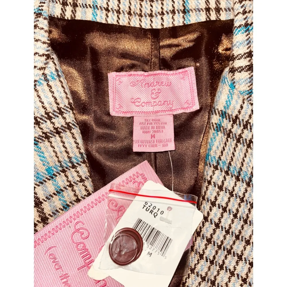 Plaid Cropped Blazer sz M NWT! Size M - Image 3