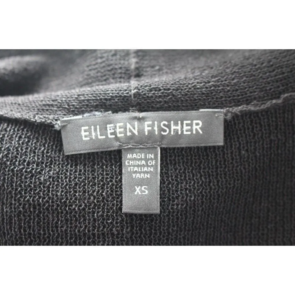 Eileen Fisher Black Open Front Knit Cardigan Size XS Womens - Image 8