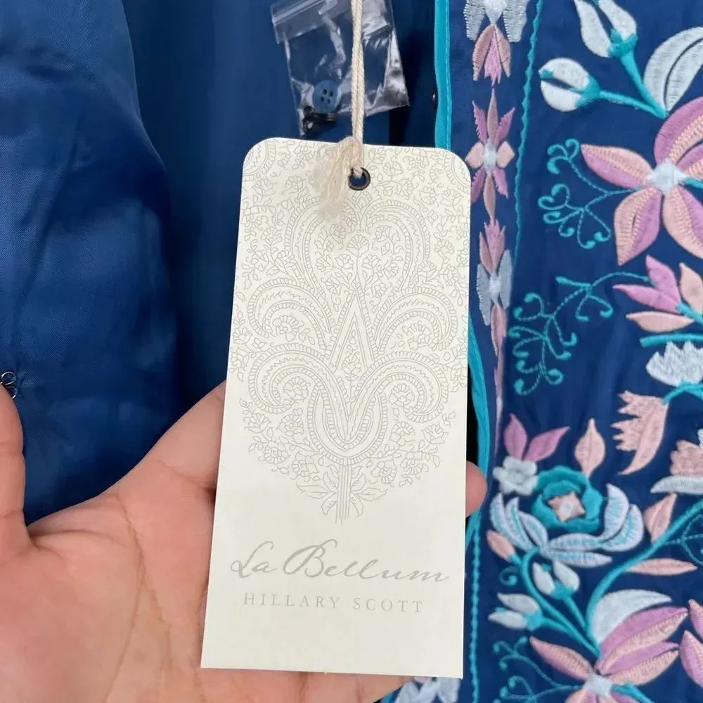 LaBellumHillary ScottLong Sleeve EmbroideredJacket Blue Size M - Image 10