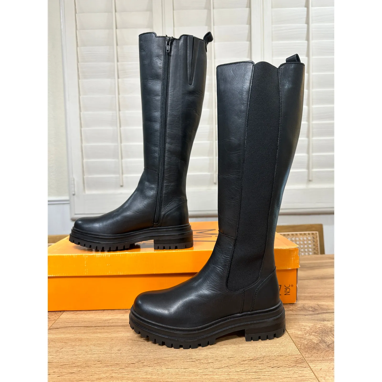 Miz Mooz Womens Loren Knee High Zip Up Black Boots Leather Sz 5.5/6 US 36 EU NIB - Image 4