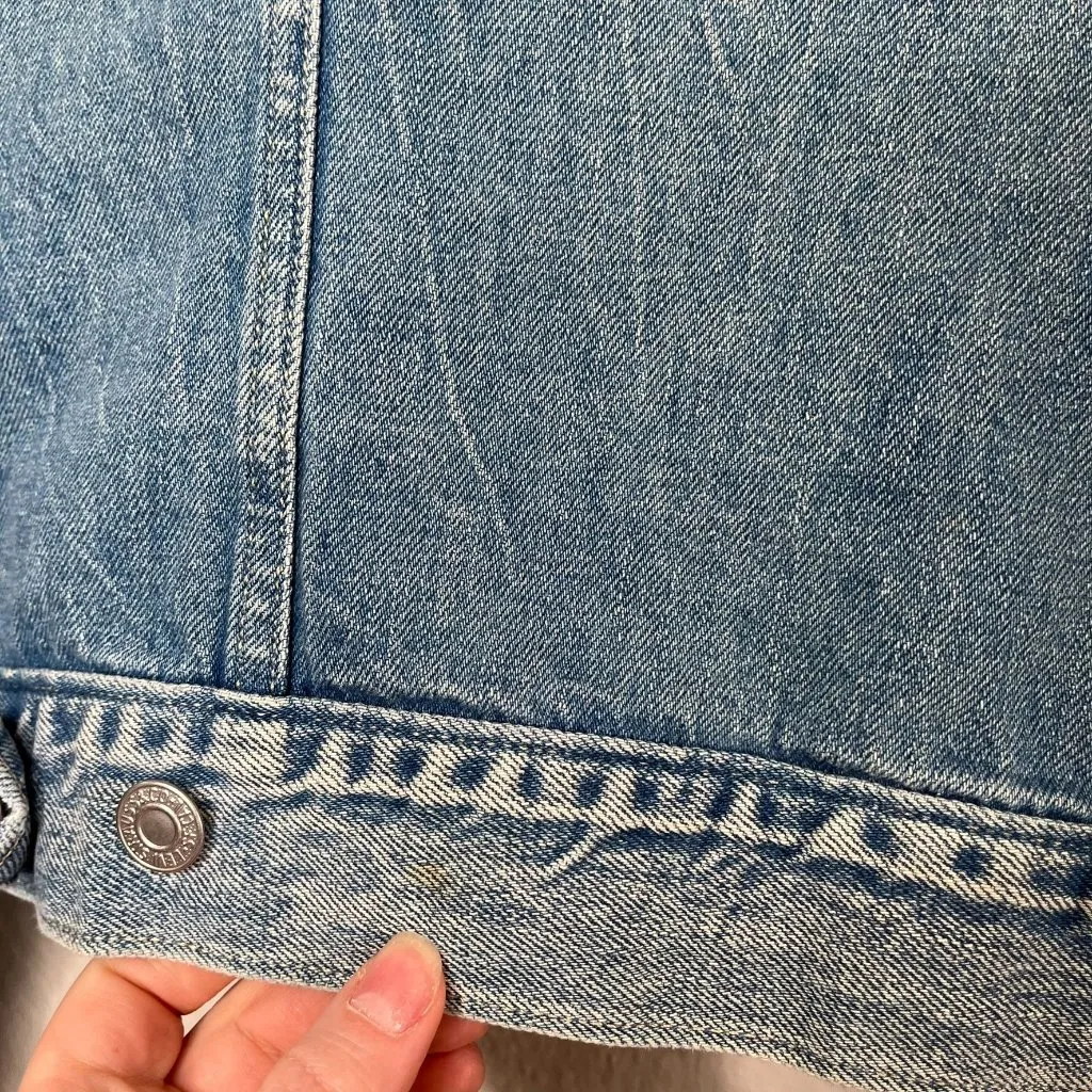 Levis Womens Blue Denim Fall Trucker Jean Jacket Medium pc9-70270-0073 Masc - Image 9