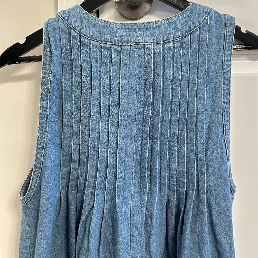 STEVE MADDEN Mick Pintuck Denim Romper in Moon Shadow Size X-Small - Image 10