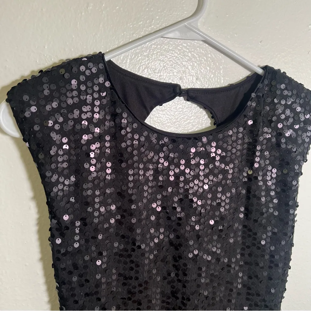 Love Reign  Sleeveless Dress Black Sequins S - Image 7
