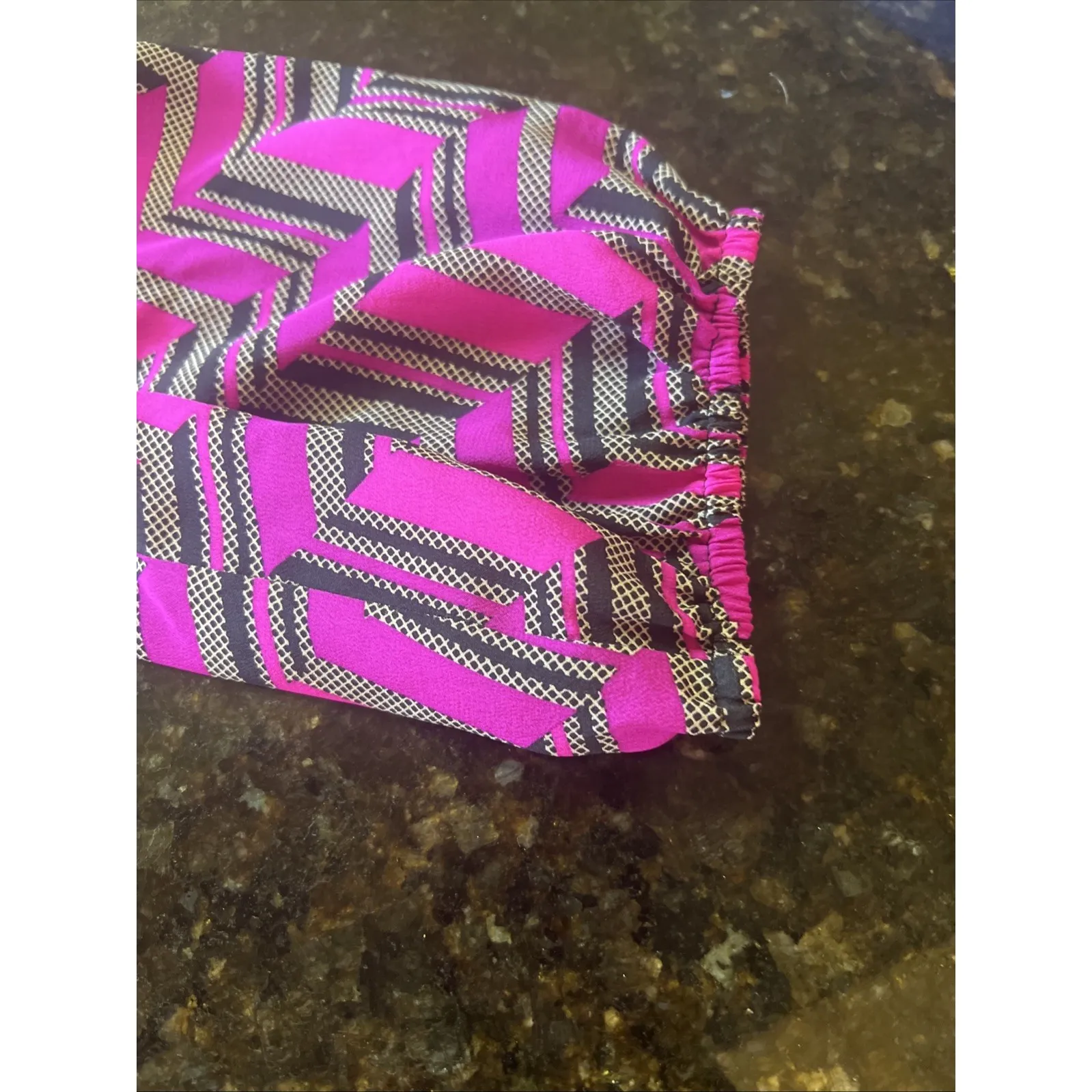 Trina Turk‎ Dress Sz 2 Women's Pink Black Silk Sheath Elegant Work Church Shirt - Image 7