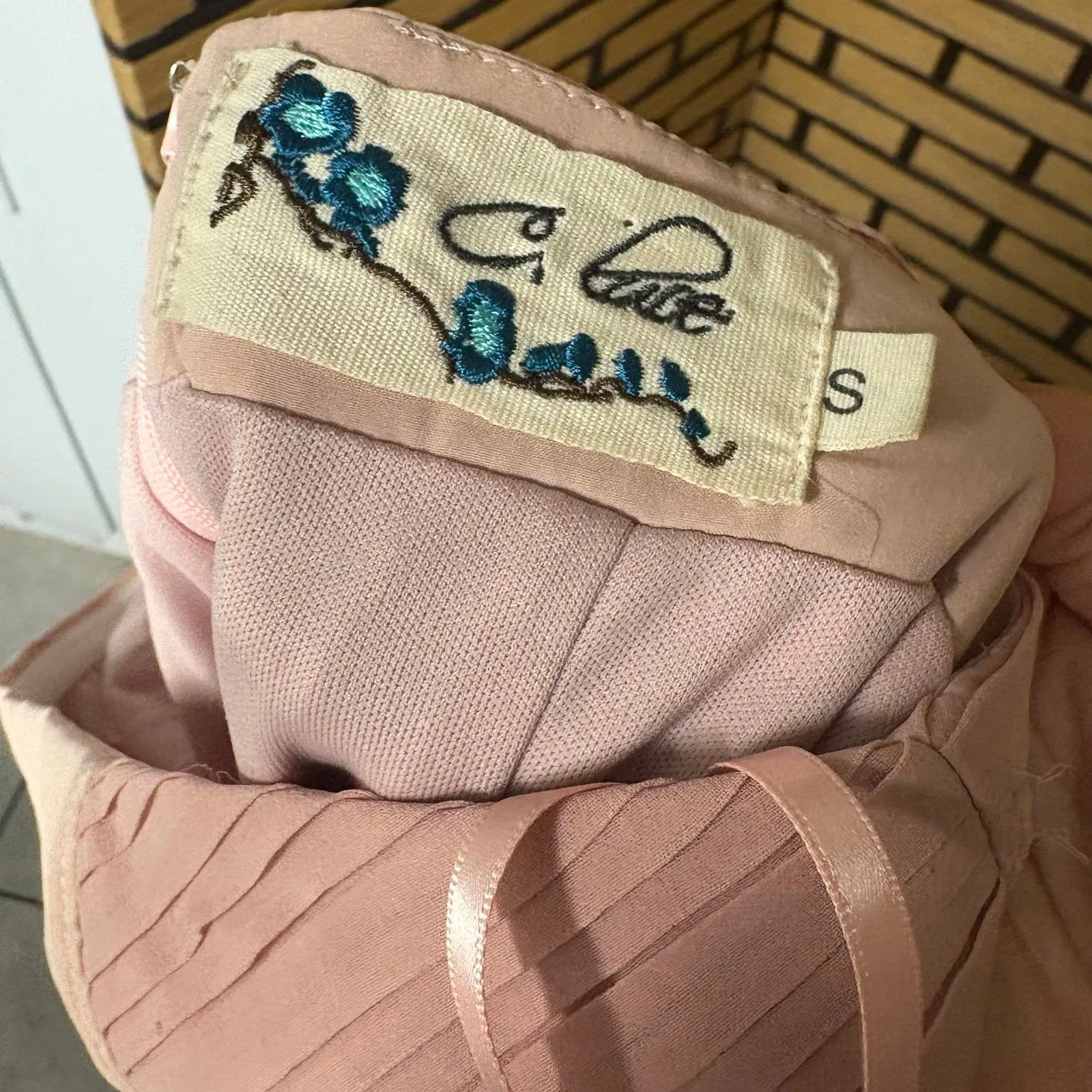 C. Luce Pale Pink Strapless‎ Dress Size Small - Image 8