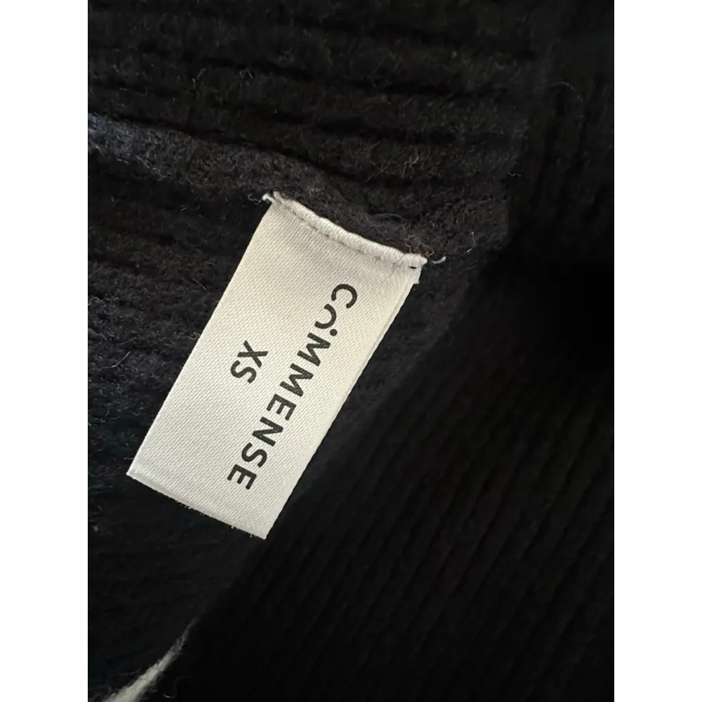 Women's COMMENSE MISS PARIS Black & Beige Colorblock Turtleneck Sweater Size XS - Image 6